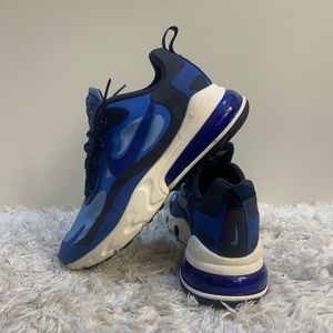 Nike Air Max 270 React Pacific Blue Running Shoes Men's Sz 9 CI3866-400.